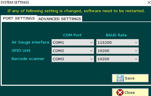 Port Settings